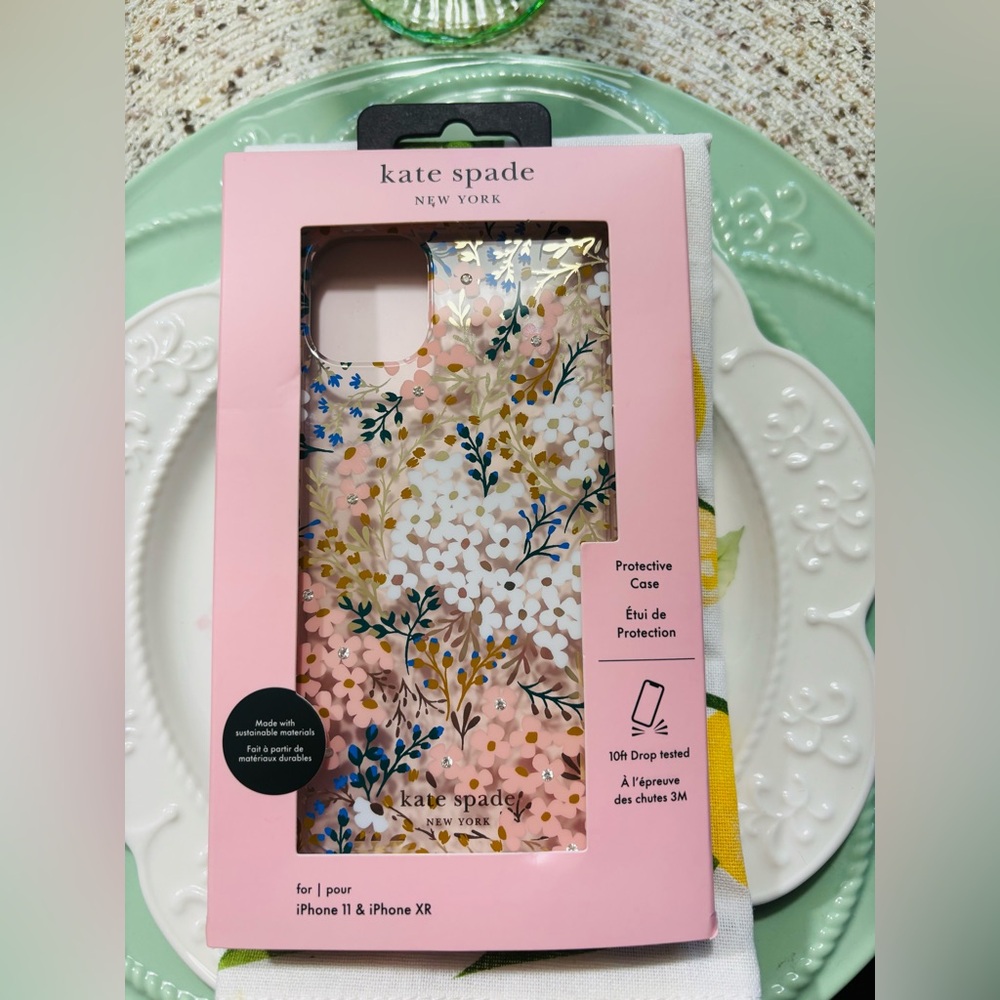 Kate Spade Floral Protective Phone Case - Pink and Gold